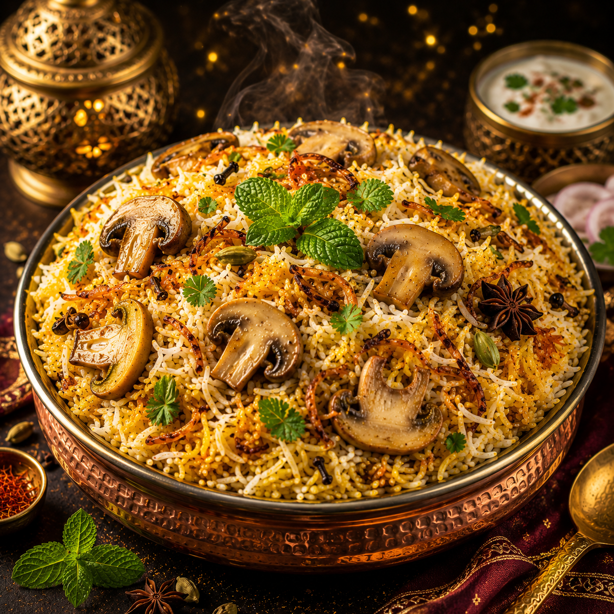  Mushroom Donne Biryani    