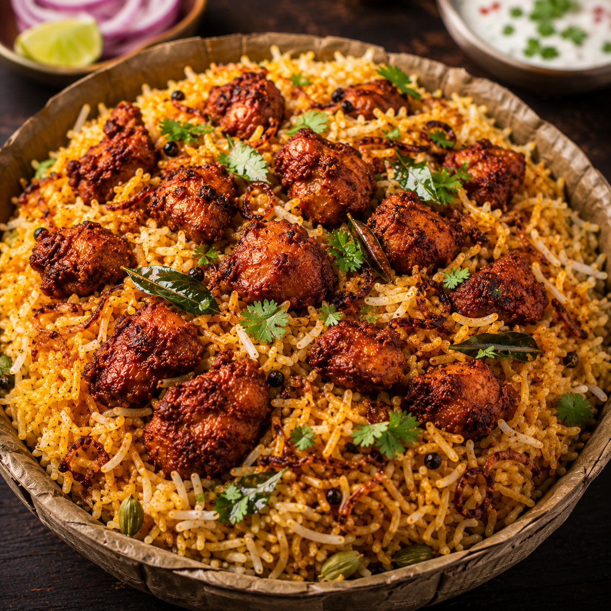  Chicken 65 Donne Biryani (Boneless) 